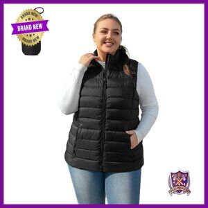 Plus Size Puffer Vest Water-Resistant Packable Lightweight Winter Vest